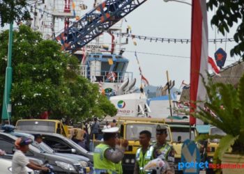 Kondisi pelabuhan bongkar muat Taman Bungan