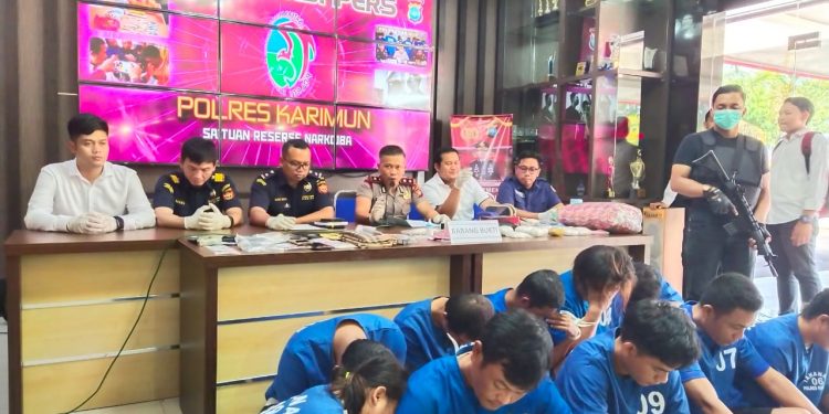 Kurun Waktu Dua Bulan, Polres Karimun Ungkap 9 Kasus Narkoba Ribuan Gram Sabu Diamankan