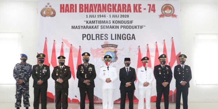 Hari Bhayangkara Ke 74 di Mapolres Lingga Dihadiri Bupati dan Wakil Bupati