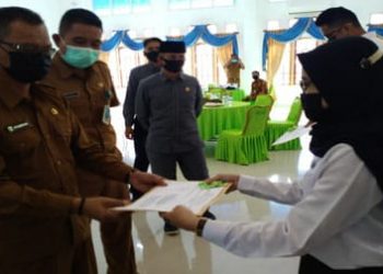 Plt Sekda Lingga Serahkan Secara Simbolis SK PNS Formasi 2019