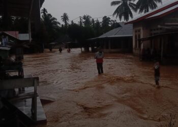 Volume Air Terus Naik, Ratusan Rumah Terendam Banjir Warga Rohul Resah