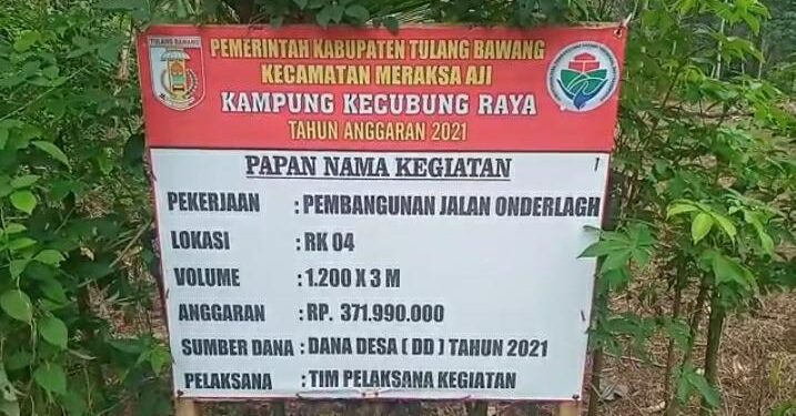Masyarakat Kampung Kecubung Raya Sambut Pembangunan Infrastruktur Melalui Dana Desa