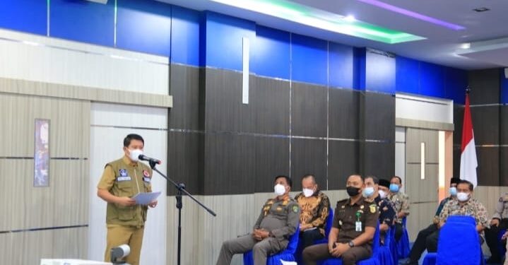 Secara Virtual Plh Bupati Rohul H Abdul Haris Rakor Cegah Penyebaran Covid-19 Dan Deklarasi Tidak Mudik