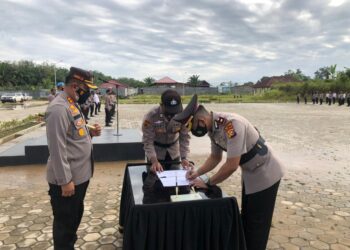 Kapolres Rohul Pimpin Sertijab Wakapolres