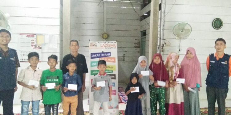 Program ” Kado Ramadhan ” Lazismu Gunung Meriah Santuni Anak Yatim