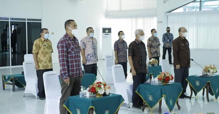 Pemkab Asahan Ikuti RUPSLB Bank Sumut 2021 Secara Virtual