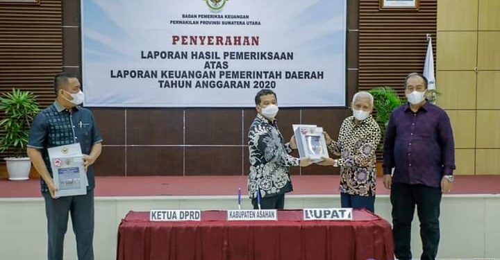 Pemkab Asahan Raih Opini WTP Dari BPK Perwakilan Provsu Atas LKPD Tahun 2020