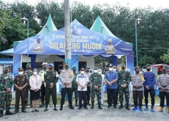 Bupati Dan Forkopimda Asahan Lakukan Peninjauan Pos Penyekatan Larangan Mudik