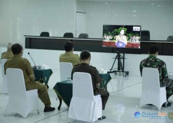 Bupati Beserta Forkopimda Asahan Ikuti Pengarahan Presiden RI Secara Virtual