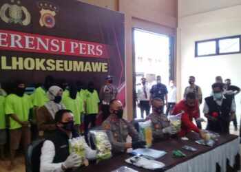 Polres Lhokseumawe Bongkar 4 Kasus Narkotika, Sepuluh Tersangka Diamankan