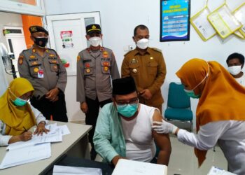 Ribuan Warga Divaksin Di Puskesmas Wilayah Hukum Polres Lhokseumawe