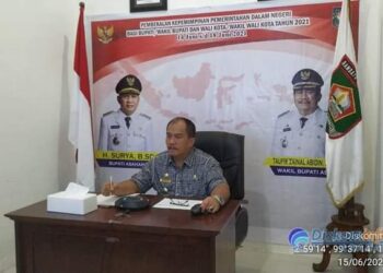 Wabub Asahan Ikuti Pembekalan Kepemimpinan Pemerintahan Dalam Negeri Secara Virtual