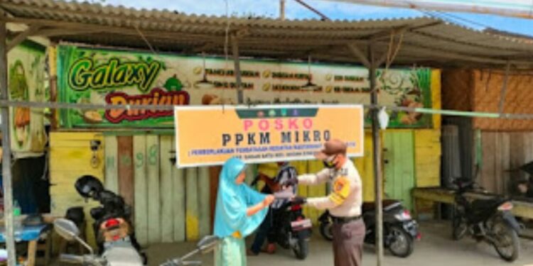 PPKM Polsek Bagan Sinembah Ajak Warga Disiplin Prokes