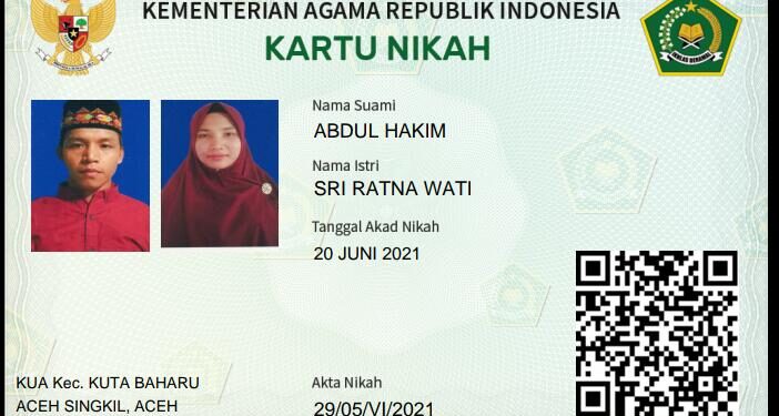 Sahuti Program Revitalisasi, KUA Kuta Baharu Dengan Layanan terbitkan Kartu Nikah