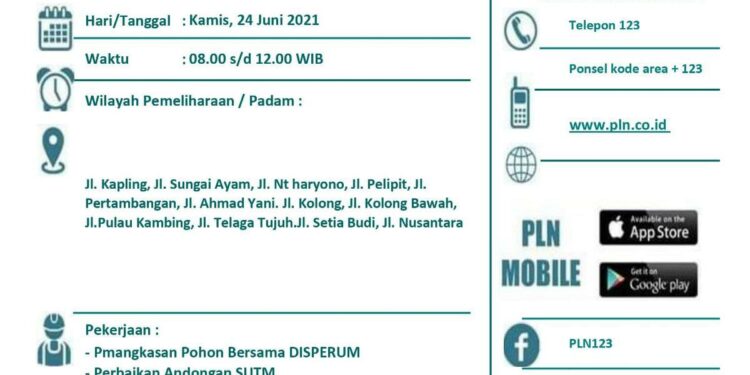 Besok Jam 8 Hingga Jam 12 Listrik Mati Di Karimun, Ini Lokasinya
