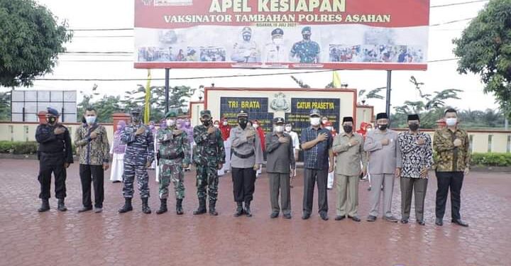 Bupati Asahan Pimpinan Apel Kesiapan Vaksinator Tambahan Polres Asahan