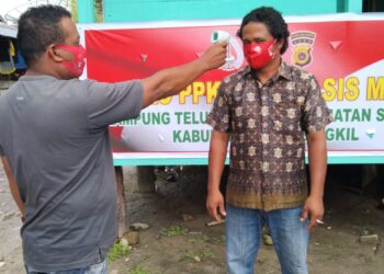 Memutus Penyebaran Covid-19, Pemdes Teluk Rumbia Dirikan Posko PPKM Mikro