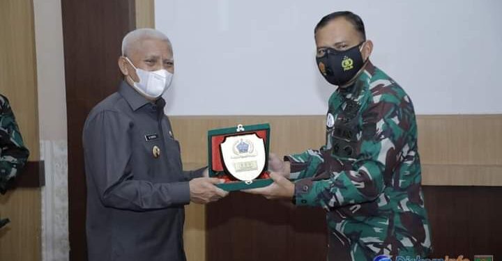 Bupati Asahan Bersama Forkopimda Sambut Kunjungan Danrem 022/PT di Makodim 0208/AS