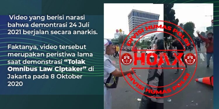 Polri Pastikan Beredarnya Video Rusuh Demo Hari Ini Hoaks