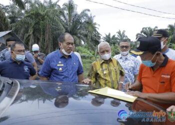 Bupati dan Wakil Bupati Asahan Tinjau Rencana Normalisasi Saluran Air Kelurahan Binjai Serbangan
