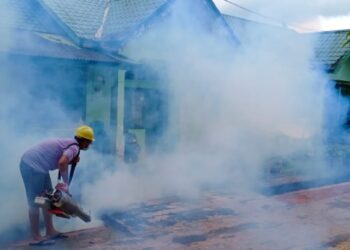 Kodim 0318/Natuna Fogging DBD Di Tengah Pandemi Covid 19
