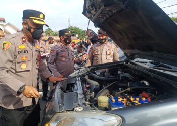 Polres Lhokseumawe Cek Kelengkapan Kendaraan Dinas Personel