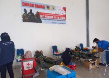 HUT Marinir ke 76, Lanal Ranai Donor Darah