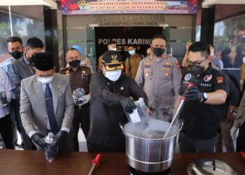Polres Karimun Musnahkan Barang Bukti 6.304,59 Gram Sabu