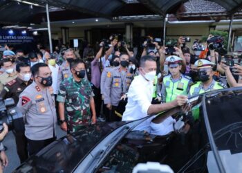 Dit Lantas Polda Sumut Dirikam Posko dan Simulasi Pengamanan Wilayah Perbatasan Sambut NATARU