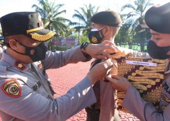 45 Siswa SPN Polda Kepri Diktukba Polri Laksanakan Latja di Polres Karimun