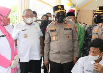 Kapoldasu Beserta Bupati Langkat Dan Kapolres Langkat, Tinjau Vaksinasi Di Jentera Malay Rumdis