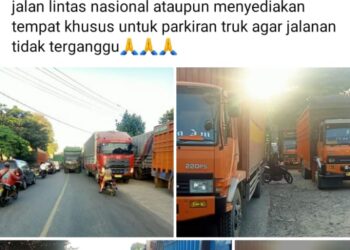 Warga Protes Truk Parkir Sembarangan  hingga Tutupi Jalan Lintas