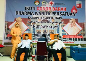 Meriahkan Hari Ibu, DWP Aceh Utara Donor Darah Massal