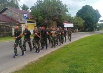 Puslatpurmar 9 Dabo Singkep Tingkatkan Fisik, Dengan Lari Siang 3000 Meter