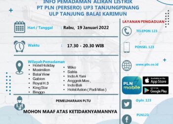 Malam ini Di Karimun Listrik Dilakukan Pemadaman Di Dua Tempat, Ini lokasinya
