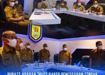 Bupati Asahan Ikuti Raker Pencegahan Tindak Pidana Korupsi Secara Virtual Dengan Mendagri