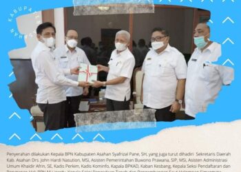 Bupati Asahan Terima 62 Sertifikat Tanah Dari BPN Kabupaten Asahan