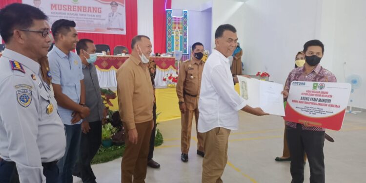 Kementerian PU Bangun Embung Di Desa Air Ringau Serasan dengan anggaran Rp10 milyar