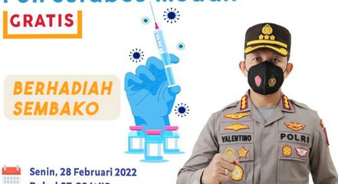 Kapolrestabes Medan: Ayo Vaksin, Ada Sembako Gratis