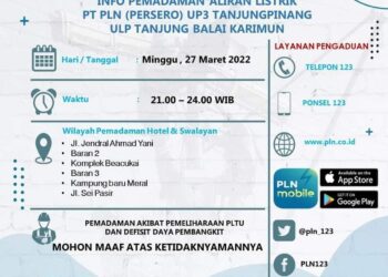 Pemadaman Listrik Terus Berlanjut Di Karimun,  Ini lokasinya
