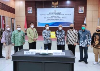 Wujud Komitmen dan Keseriusan Pemerintah Palas, Bupati AZP Serahkan LKPD 2021 ke BPK-RI