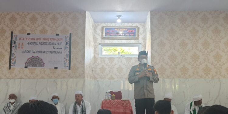 Polres Rohil Bersama Mursyid Dan Jama’ah Thariqah Naqsyabandiyah Gelar Do’a dan Tahrib Ramadhan