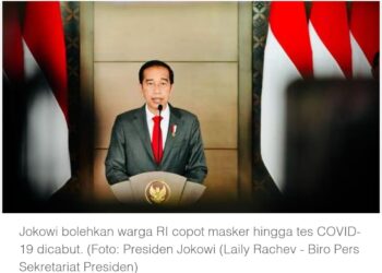 Presiden Joko Widodo Umumkan Kebijakan Pelonggaran Masker