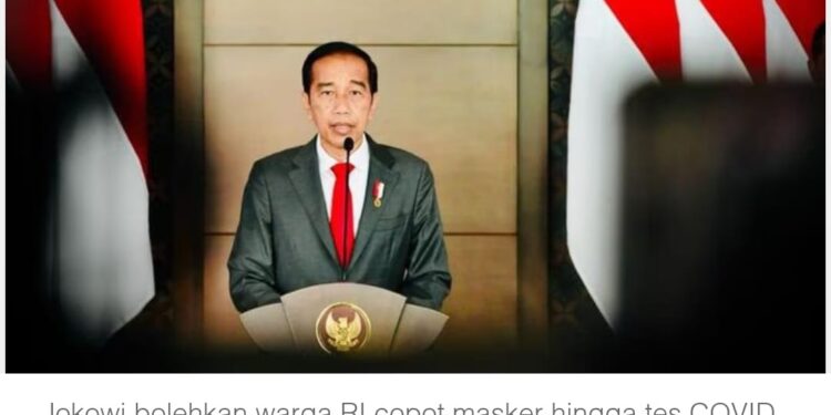 Presiden Joko Widodo Umumkan Kebijakan Pelonggaran Masker
