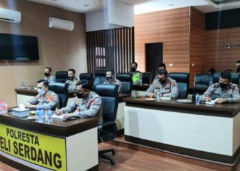 Kapolresta Deli Serdang dan Perwira lainnya Ikuti Lat-Pra & Ops Patuh Toba