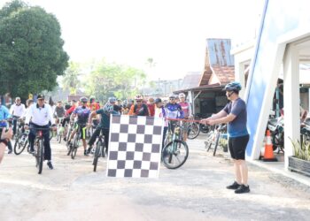 Menyemarakkan Menyambut Hari Bhayangkara Ke-76, Polres Lingga Gelar Sepeda Gembira dan Senam Aerobik