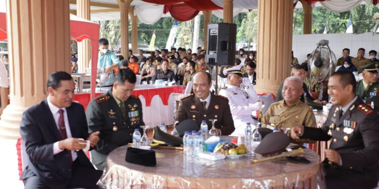 Bupati Asahan Ikuti Upacara Peringatan Hari Bhayangkara ke-76 Secara Virtual