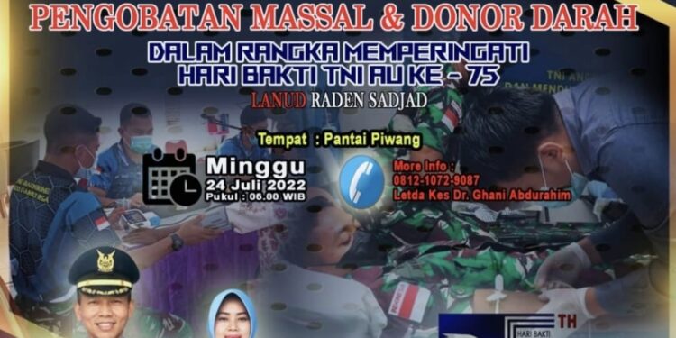 Ayo ikuti Bakti Sosial Kesehatan Pengobatan Massal Gratis Bersama Lanud Raden Sadjad