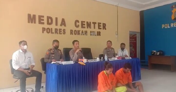 Polres Rohil Gelar Press Realise Pembunuhan Berencana Suami Istri