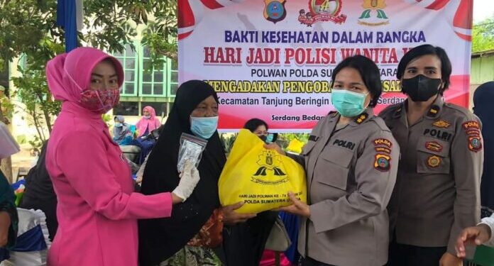 Sambut HUT Polwan Ke 74 Polda Sumut Laksanakan Bakti Kesehatan Massal Gratis di Tanjung Beringin